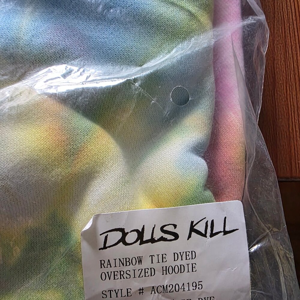 Current Mood Rainbow Multi/Tie-Dye Oversized Hood… - image 4